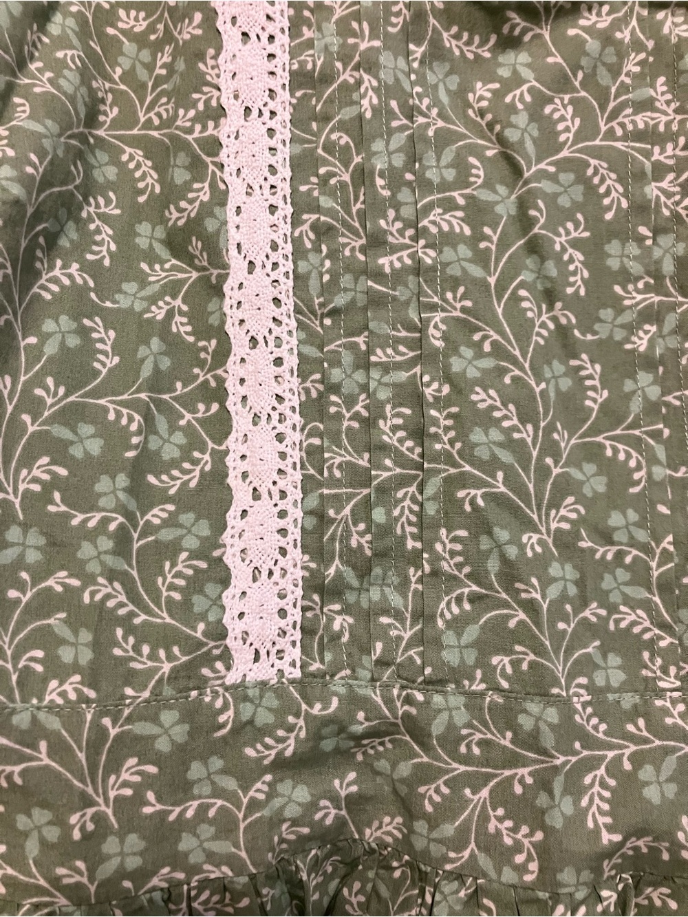 Laura Ashley x Joanie Sage Green Floral Lace-Trim Midi Dress - Picture 5 of 5